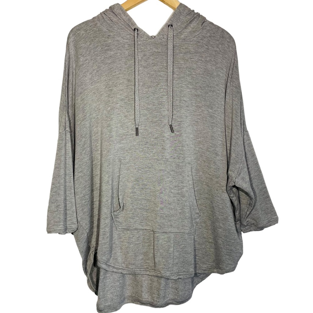 Workshop Republic womens grey sweatshirt 3/4 sleeve oversized sweater size L